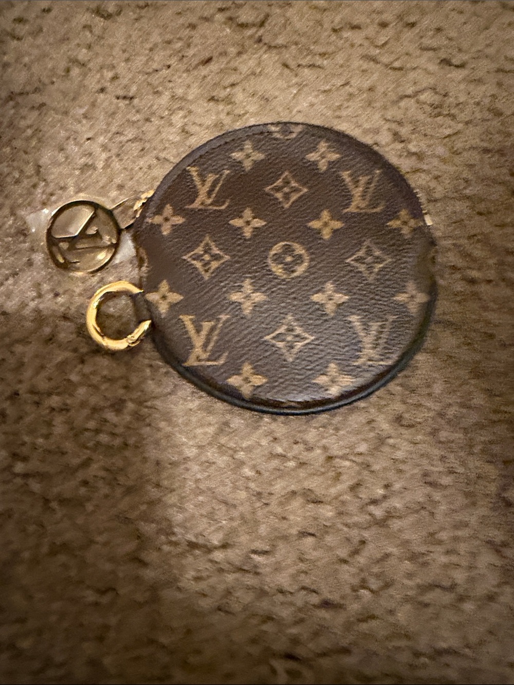 Louis Vuitton Monogram Round Coin Pouch - Brown & Gold Hardware